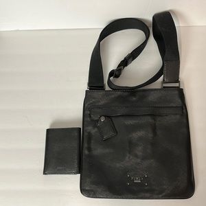 Furla black tote w trifold wallet